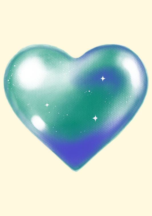 Gay flag heart poster print